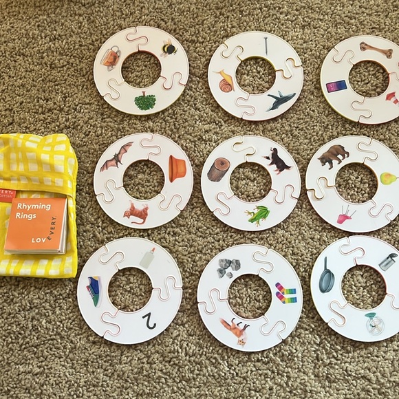 Lovevery Rhyming Rings Puzzle W/ Pouch Examiner Play Kit Montessori Learning Toy - Picture 1 of 2